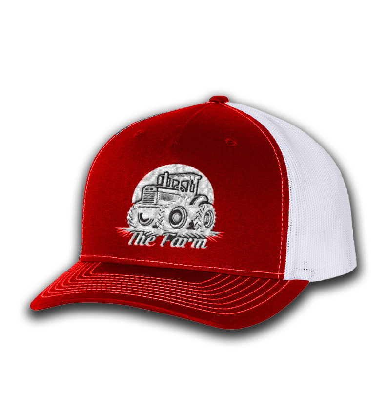The Farm - Red Embroidered Trucker Hat