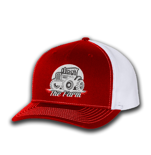 The Farm - Red Embroidered Trucker Hat